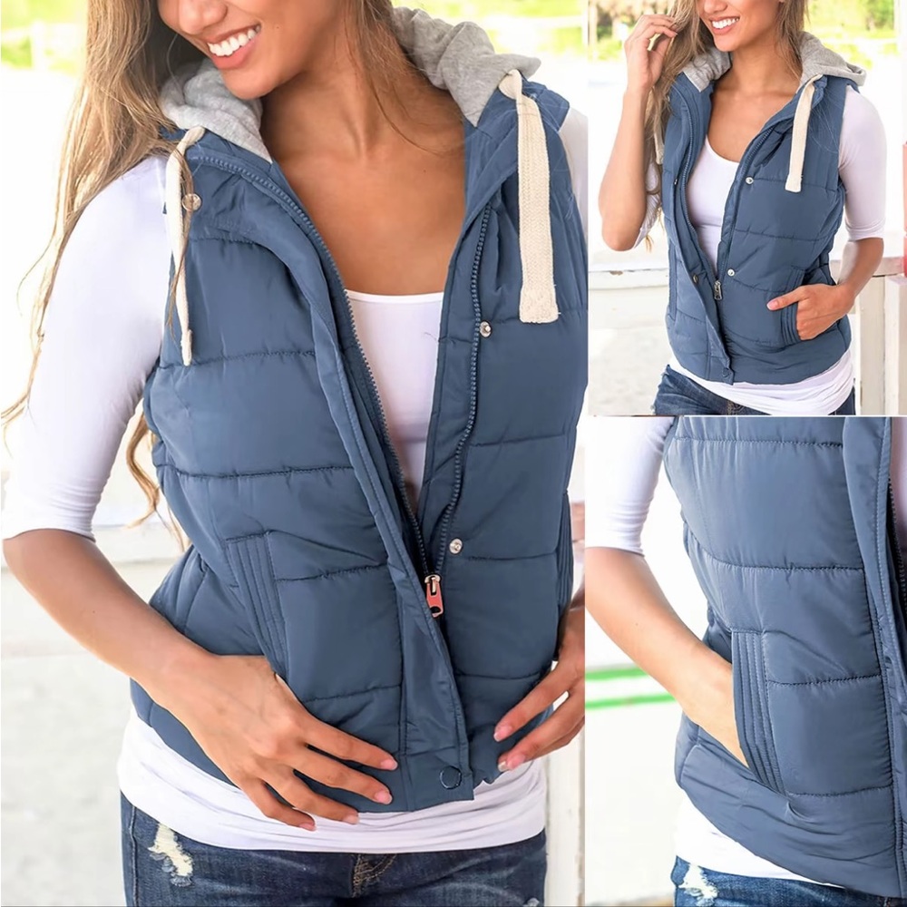 Yeokou Women's Slim Sleeveless Quilted
Removable Hooded Winter Puffer Vest
Coat
